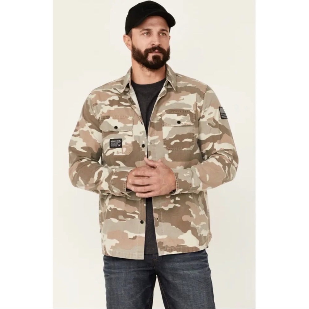 Howitzer Style Men's Button Down Flannel Armory CAMO Print Military Grunt - Picture 2 of 10